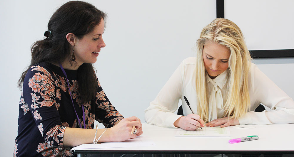 Sarah Chaplin carrying out a clinical assessment